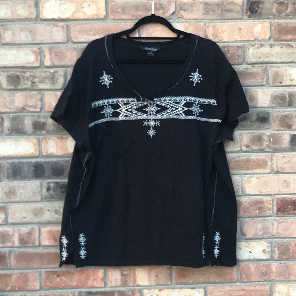 Lucky brand black and white detailed shirt